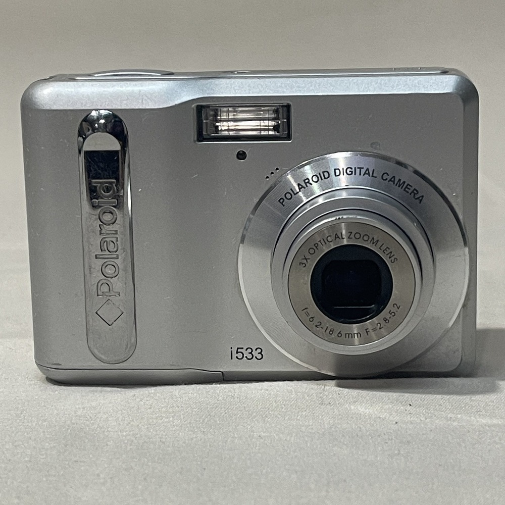 Vintage Silver Polaroid i533 Digital Camera 5 MP 3X Optical Zoom Tested